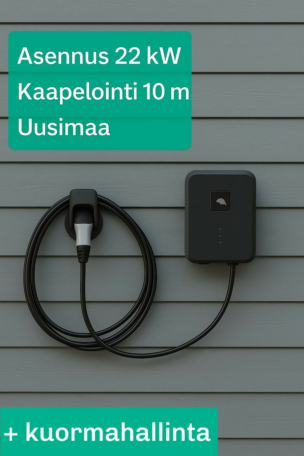 Latausaseman asennus kuormahallinnalla Uusimaa eLaturilta