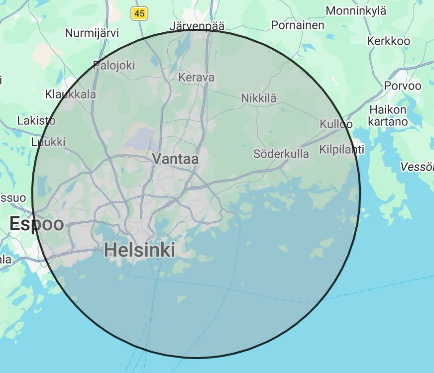 Asennusalue TOP Sähkö Uusimaa