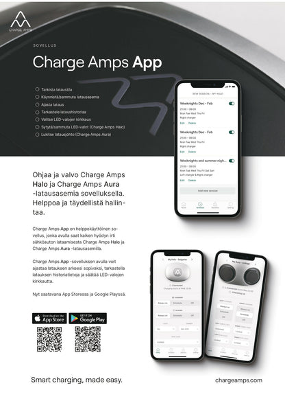 Charge Amps Luna latausaseman ohjaus mobiilisovelluksella