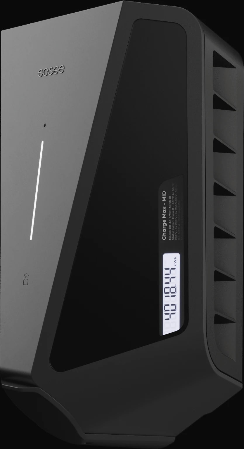 Easee Charge Max 22 kW latausasema musta MID-energiamittarilla