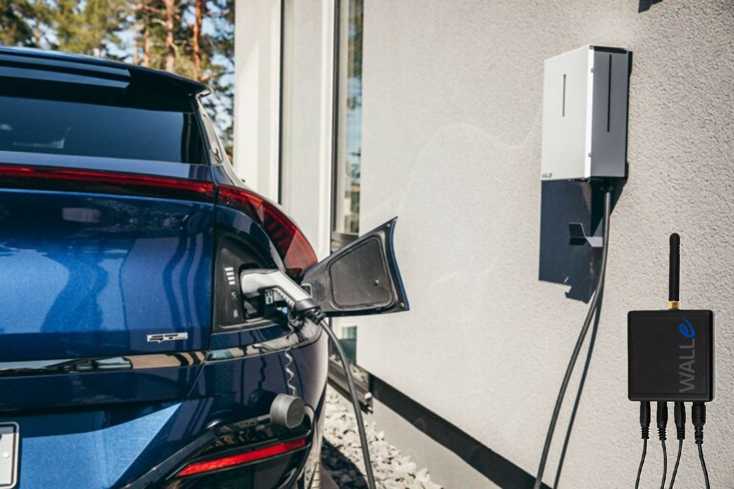 WALLe 16M latausasema käytössä sähköauton latauksessa